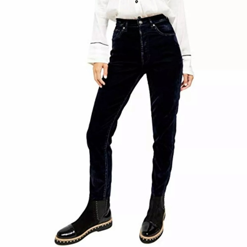 NEW Free People Velveteen High Waist Skinny Pants